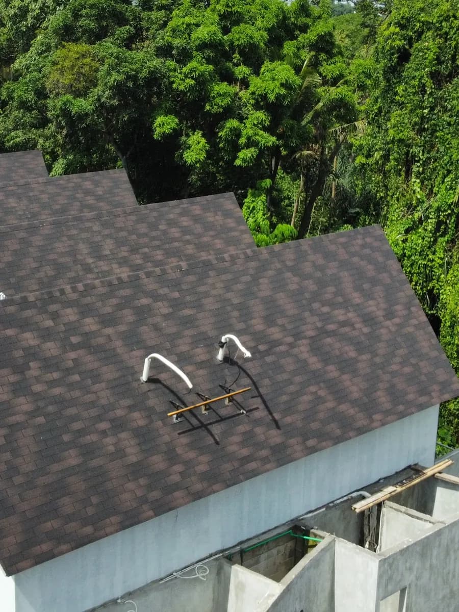 Completed roof project using Maxxi Roof Dark Brown